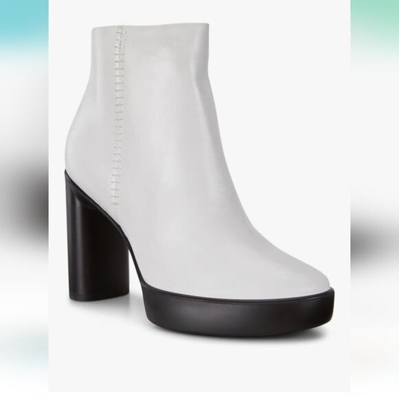 Ecco Runway Inspired Shape Sculpted Motion 75 White Ankle Boots 42 - Picture 4 of 16
